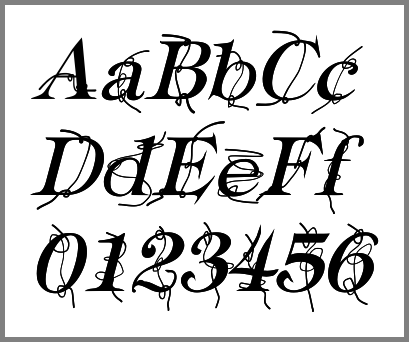 Echantillon de Typography Ties italique